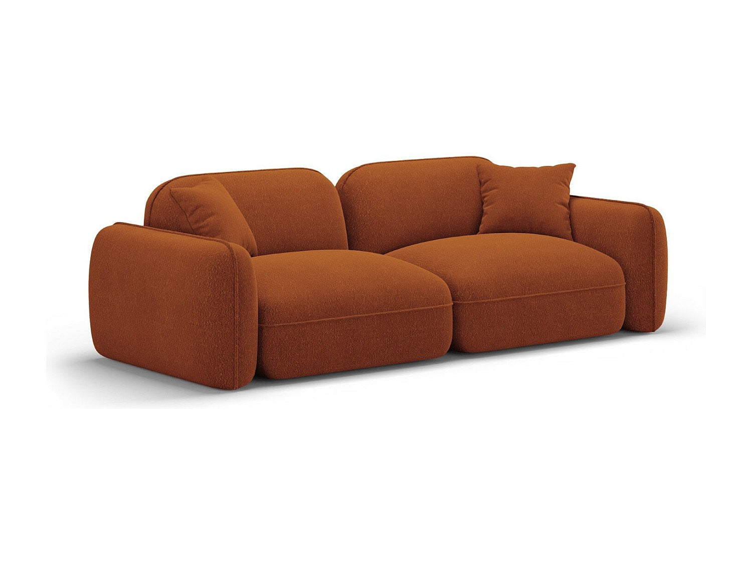 Canapé modulable 3 places orange velours