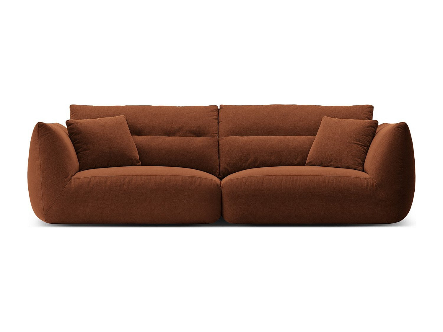Canapé modulable 4 places orange tissu