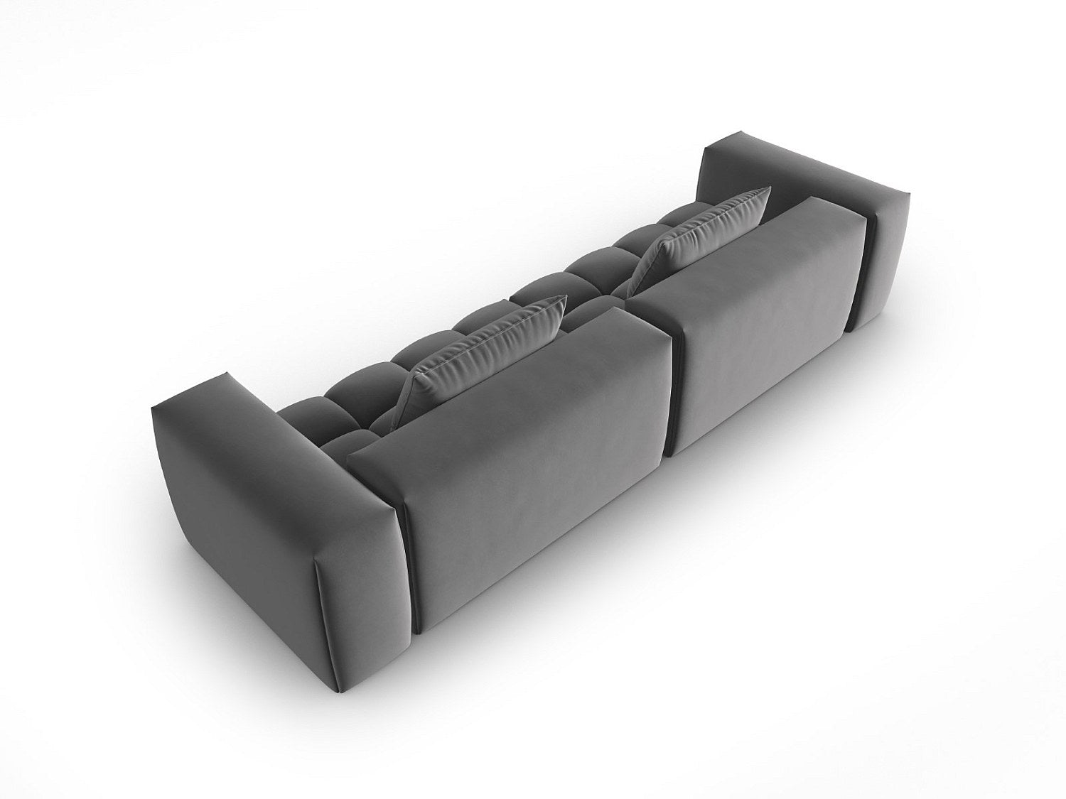 Canapé modulable 5 places gris velours