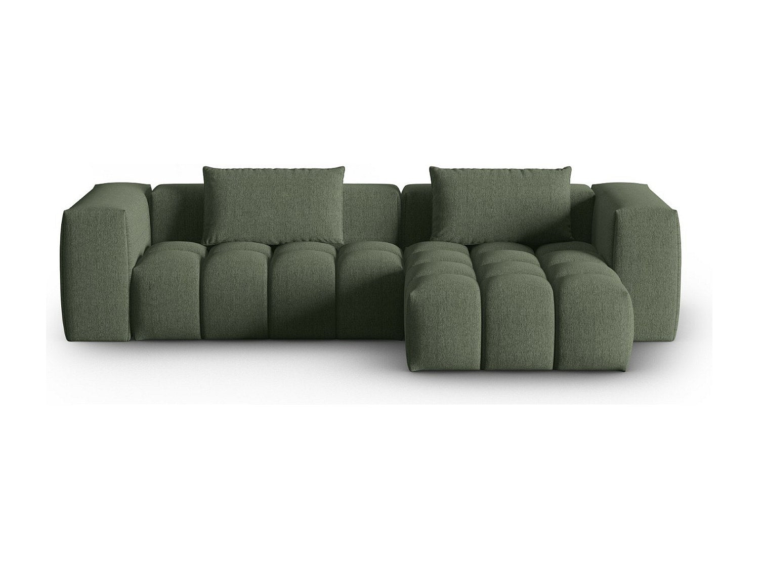 Canapé modulable 3 places vert tissu