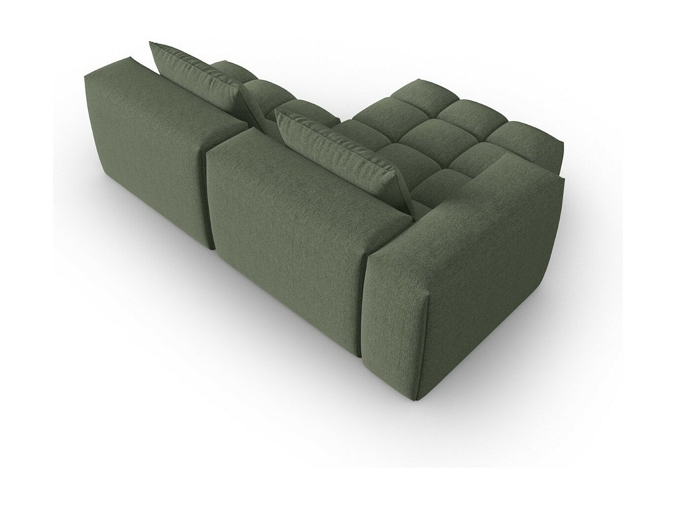 Canapé modulable 3 places vert tissu