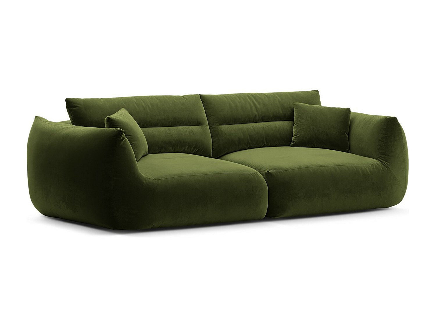 Canapé modulable 4 places vert velours