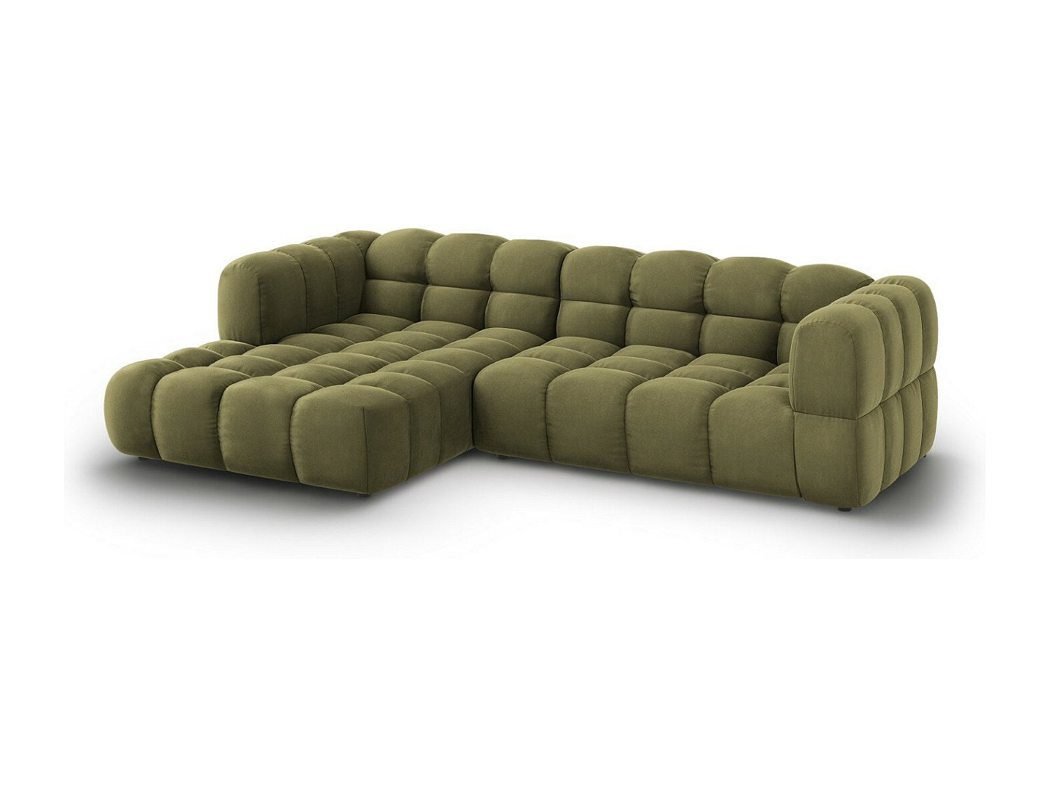 Canapé modulable 4 places vert velours