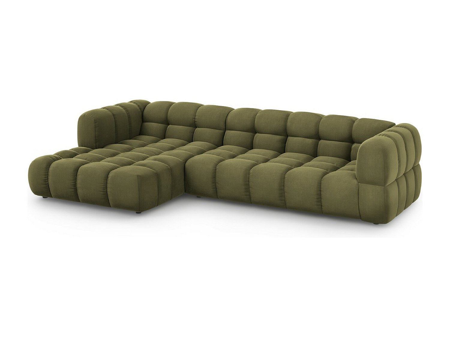 Canapé modulable 4 places vert velours