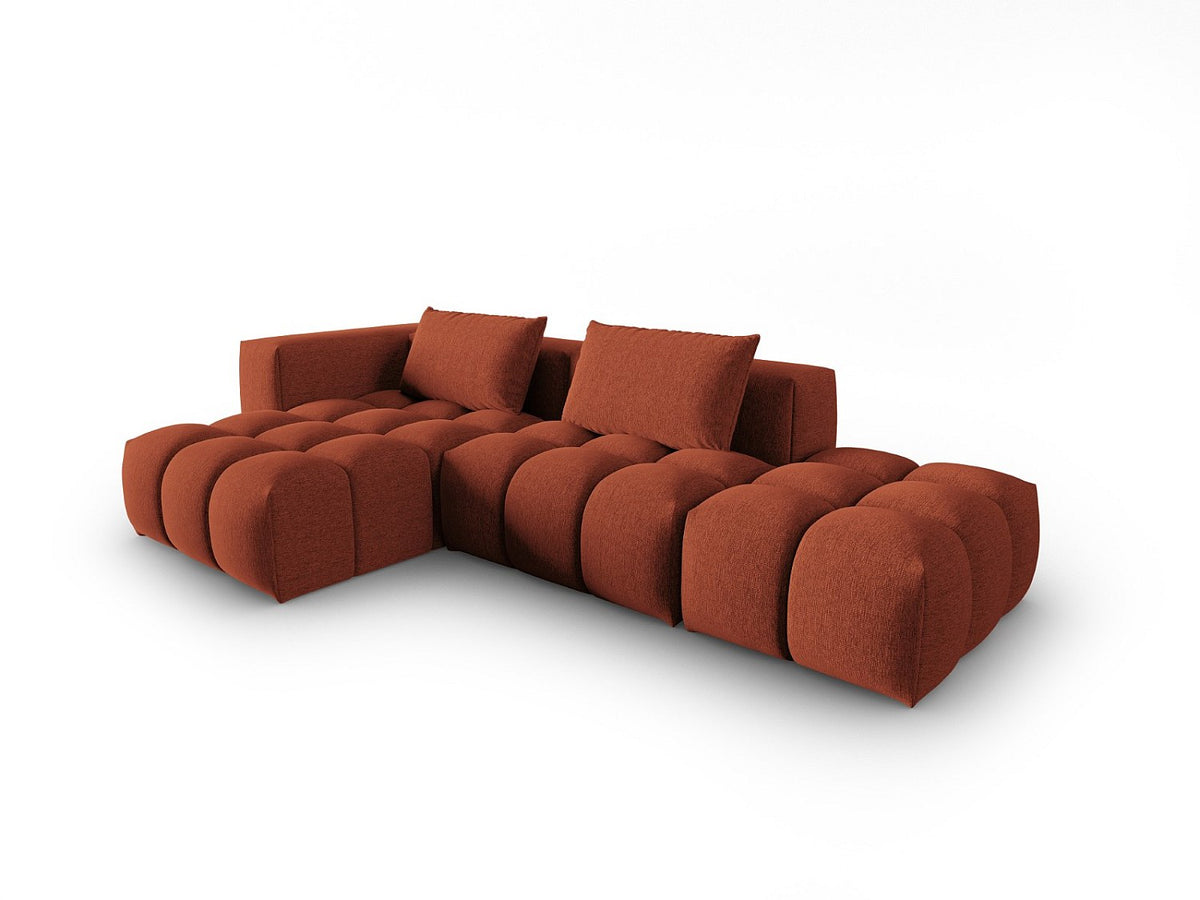 Canapé modulable 4 places orange tissu