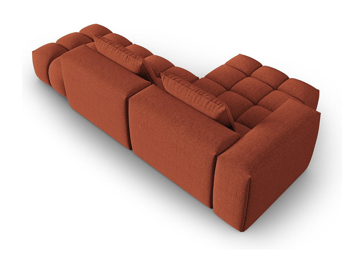 Canapé modulable 4 places orange tissu