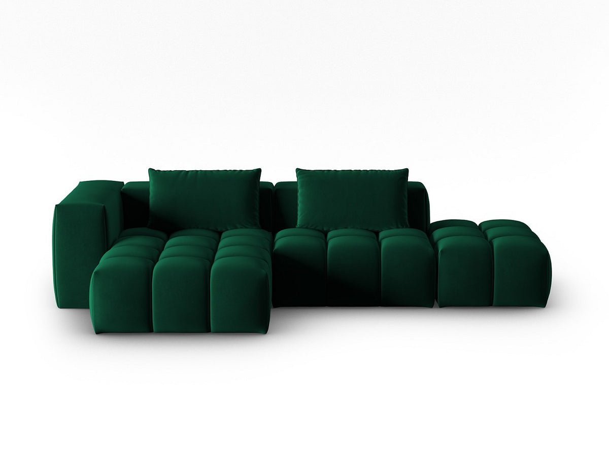 Canapé modulable 4 places vert velours