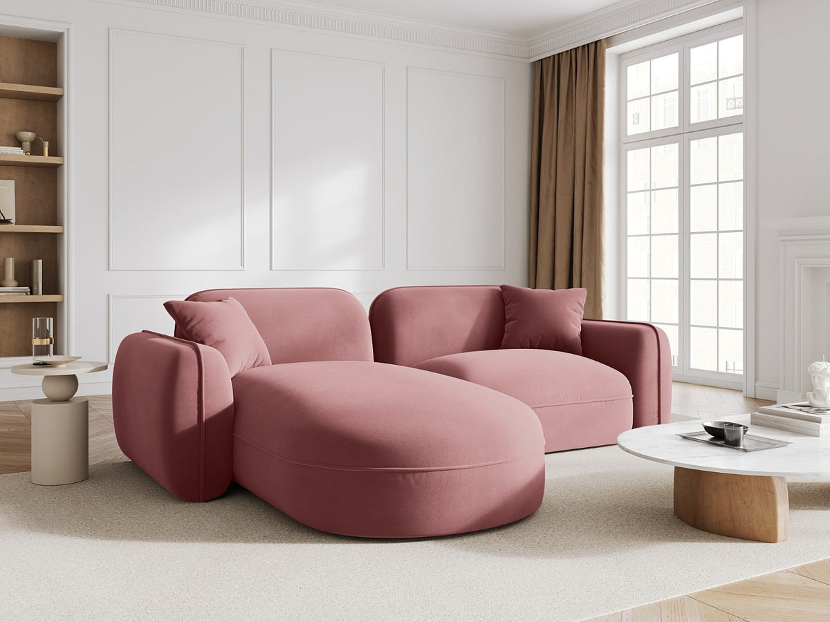 Canapé modulable 3 places rose velours