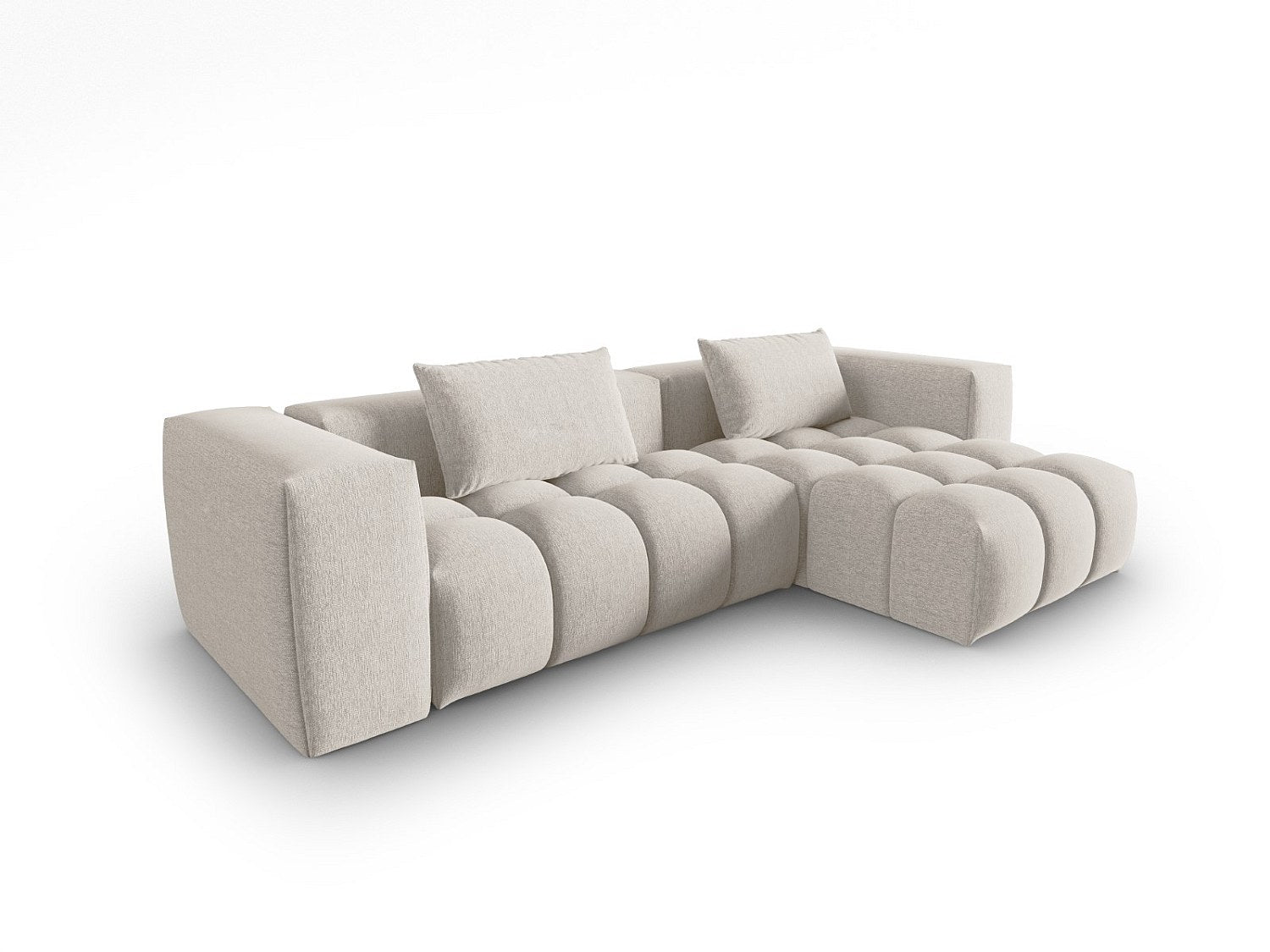 Canapé modulable 3 places beige tissu