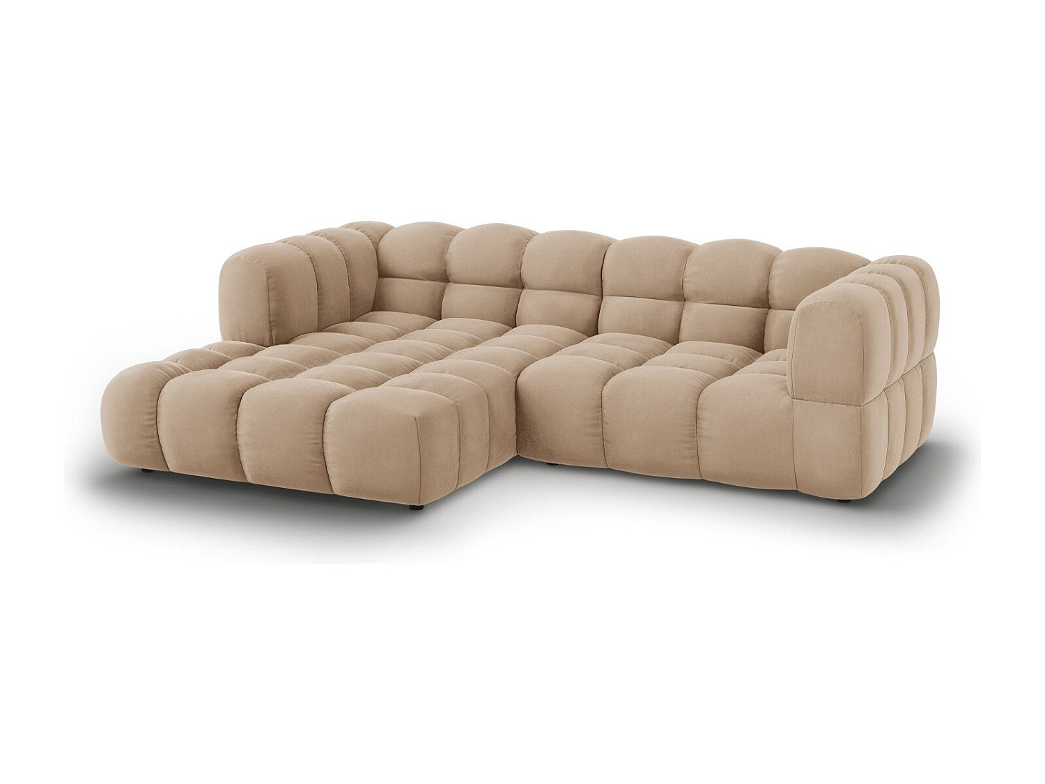Canapé modulable 3 places marron velours