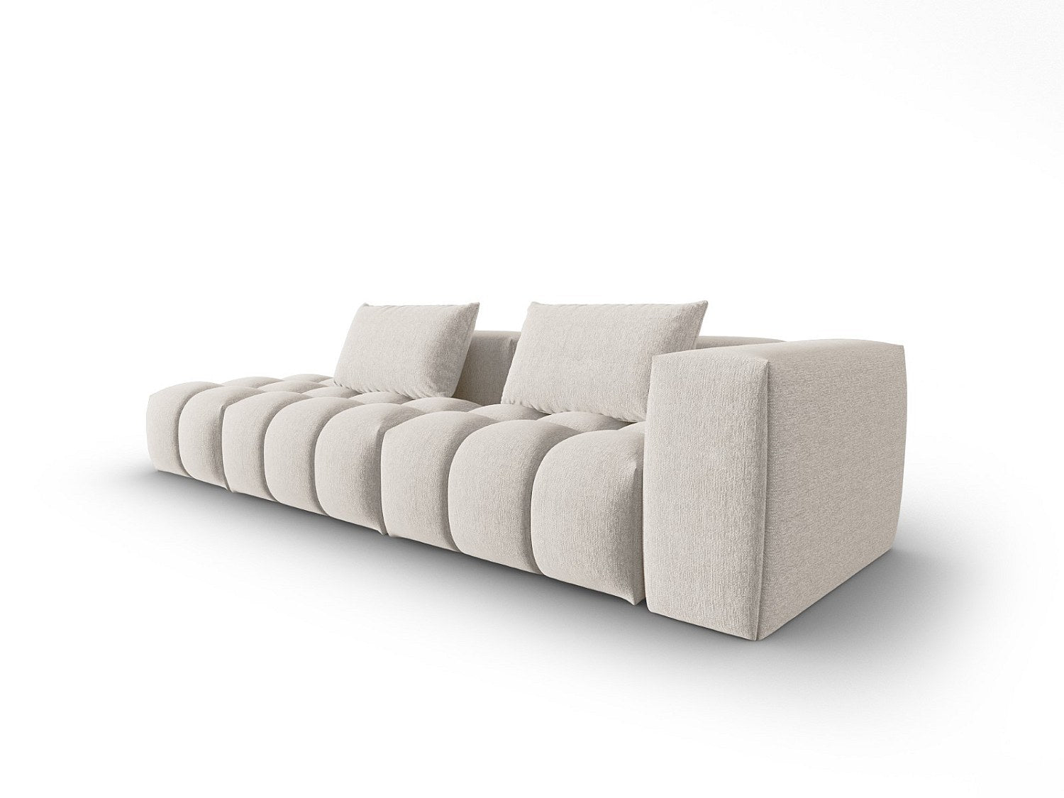 Canapé modulable 3 places beige tissu