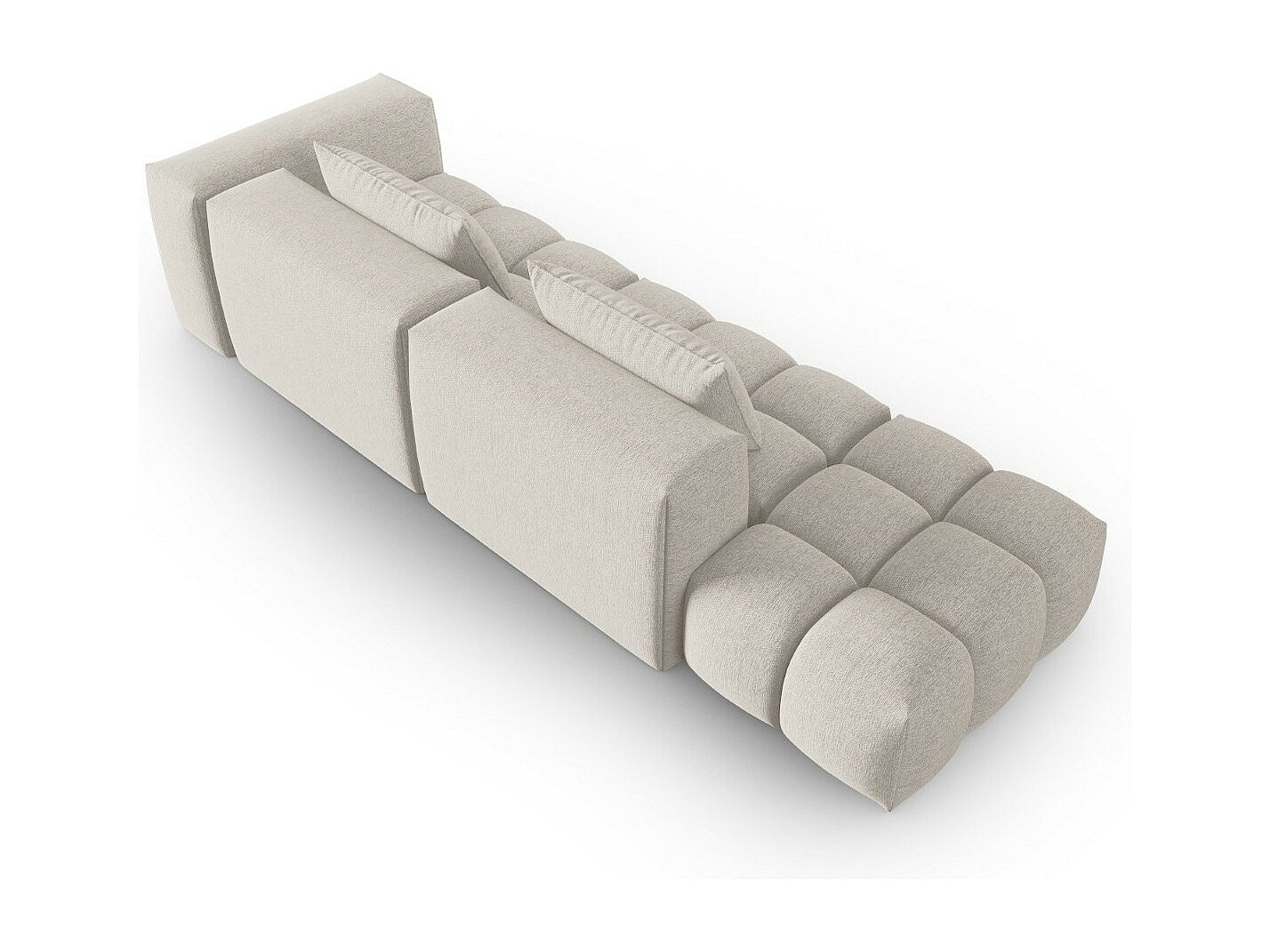 Canapé modulable 3 places beige tissu