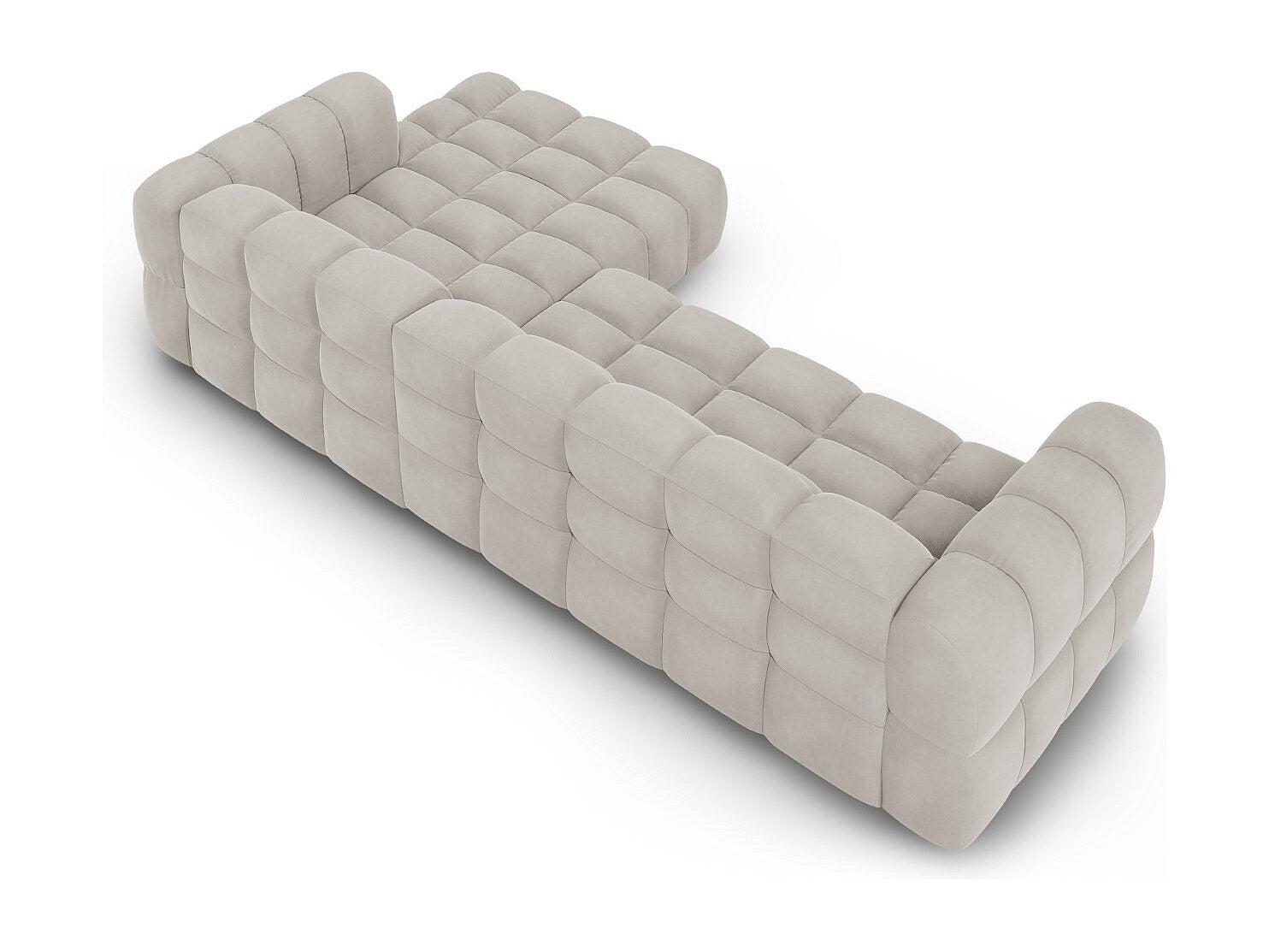Canapé modulable 4 places beige velours