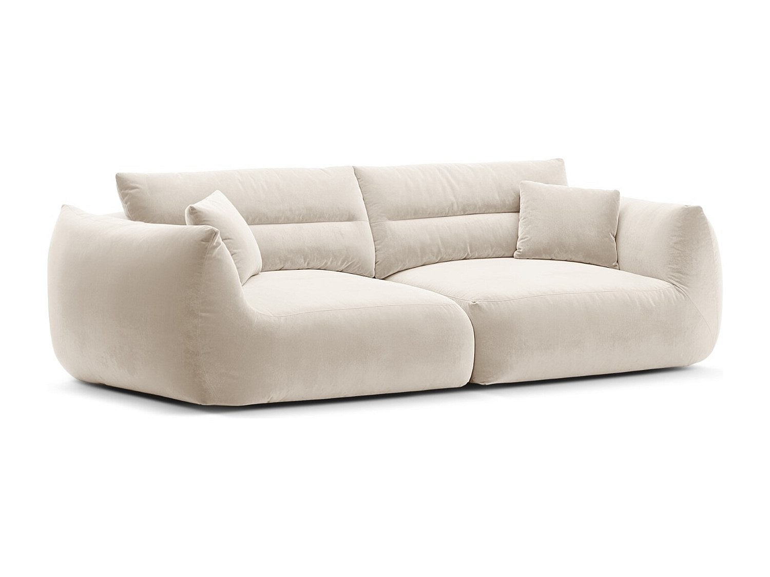Canapé modulable 4 places beige velours