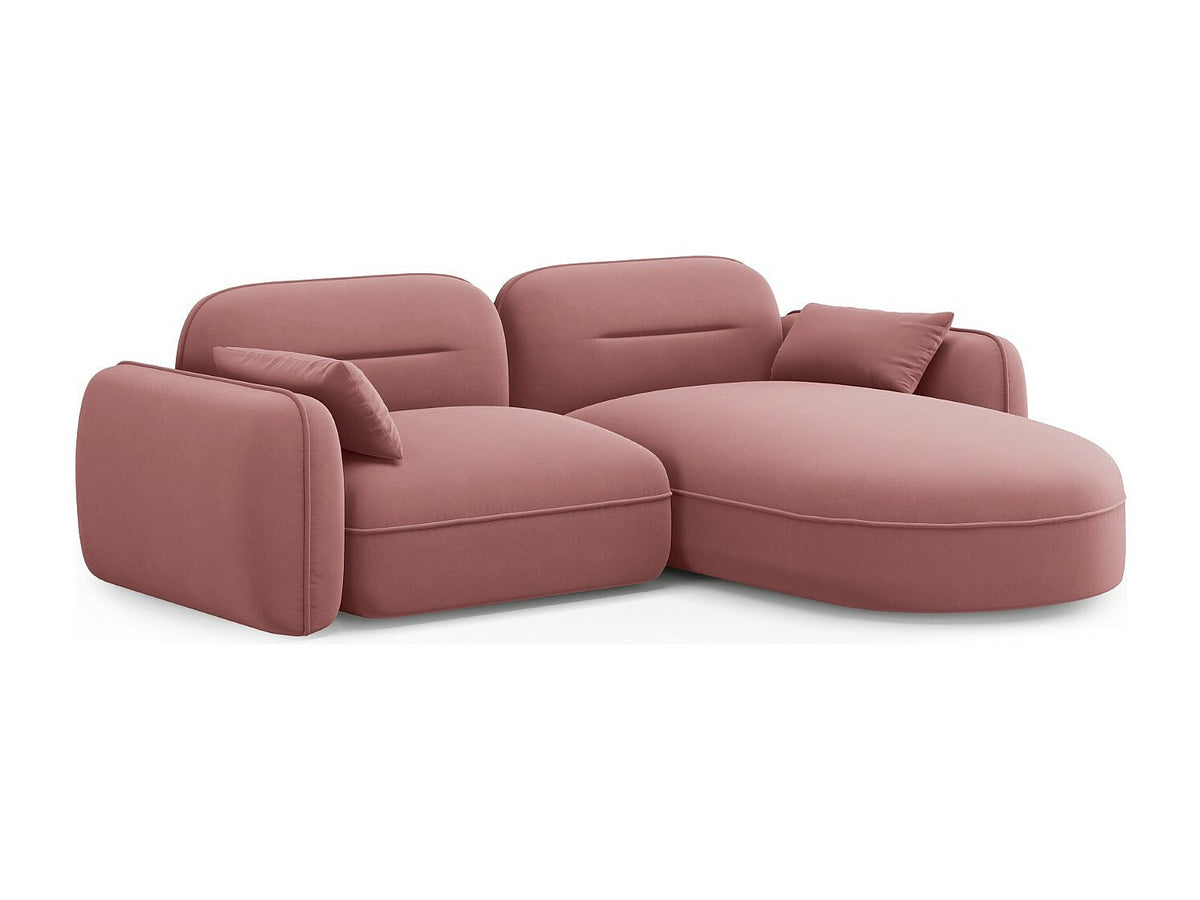 Canapé modulable 3 places rose velours