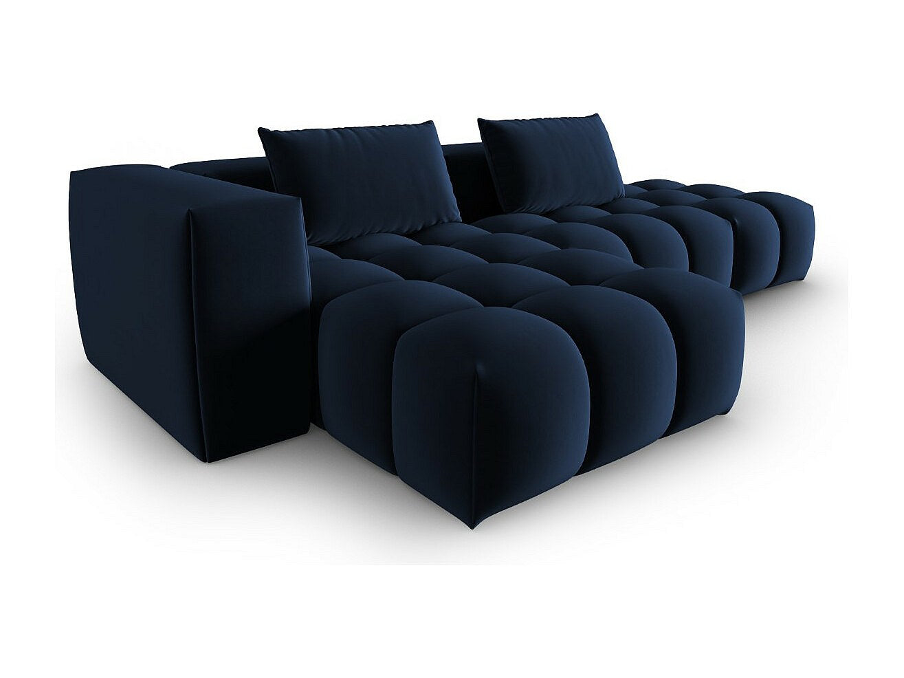 Canapé modulable 4 places bleu velours