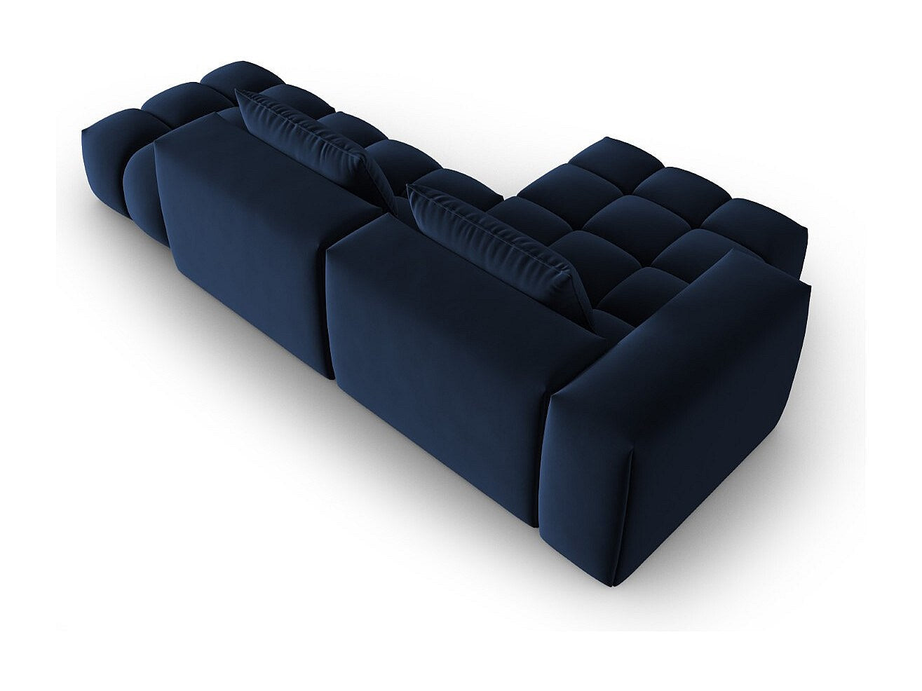 Canapé modulable 4 places bleu velours