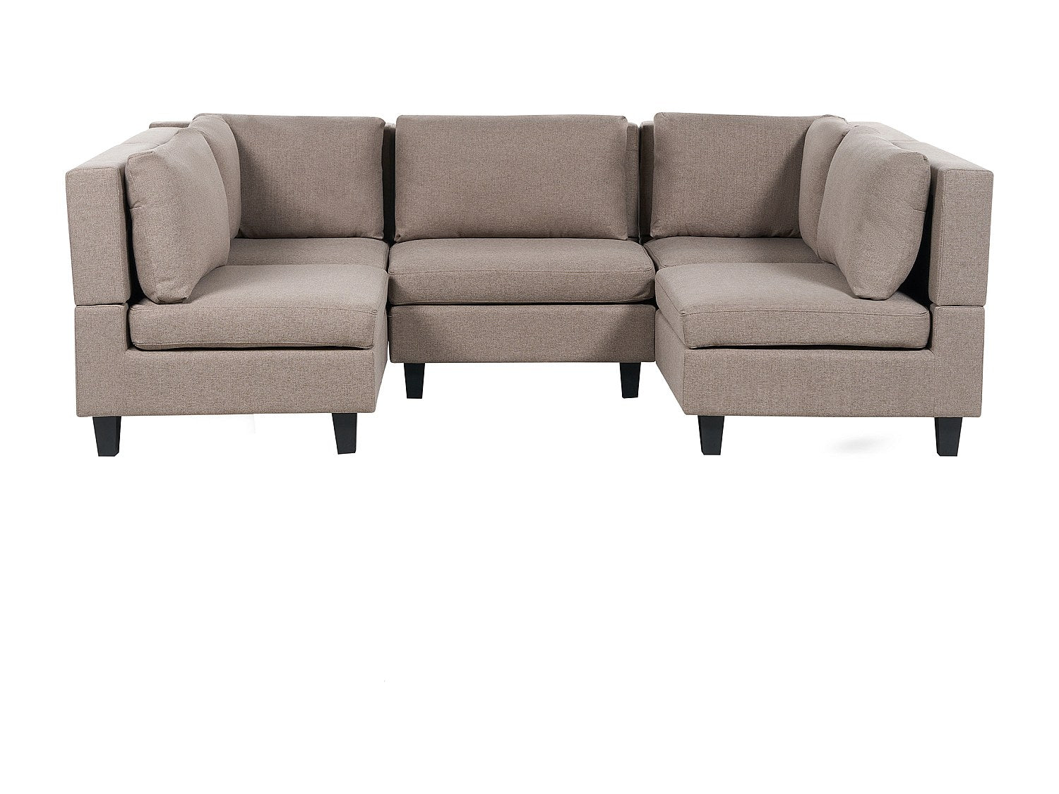 Canapé modulable 5 places marron tissu