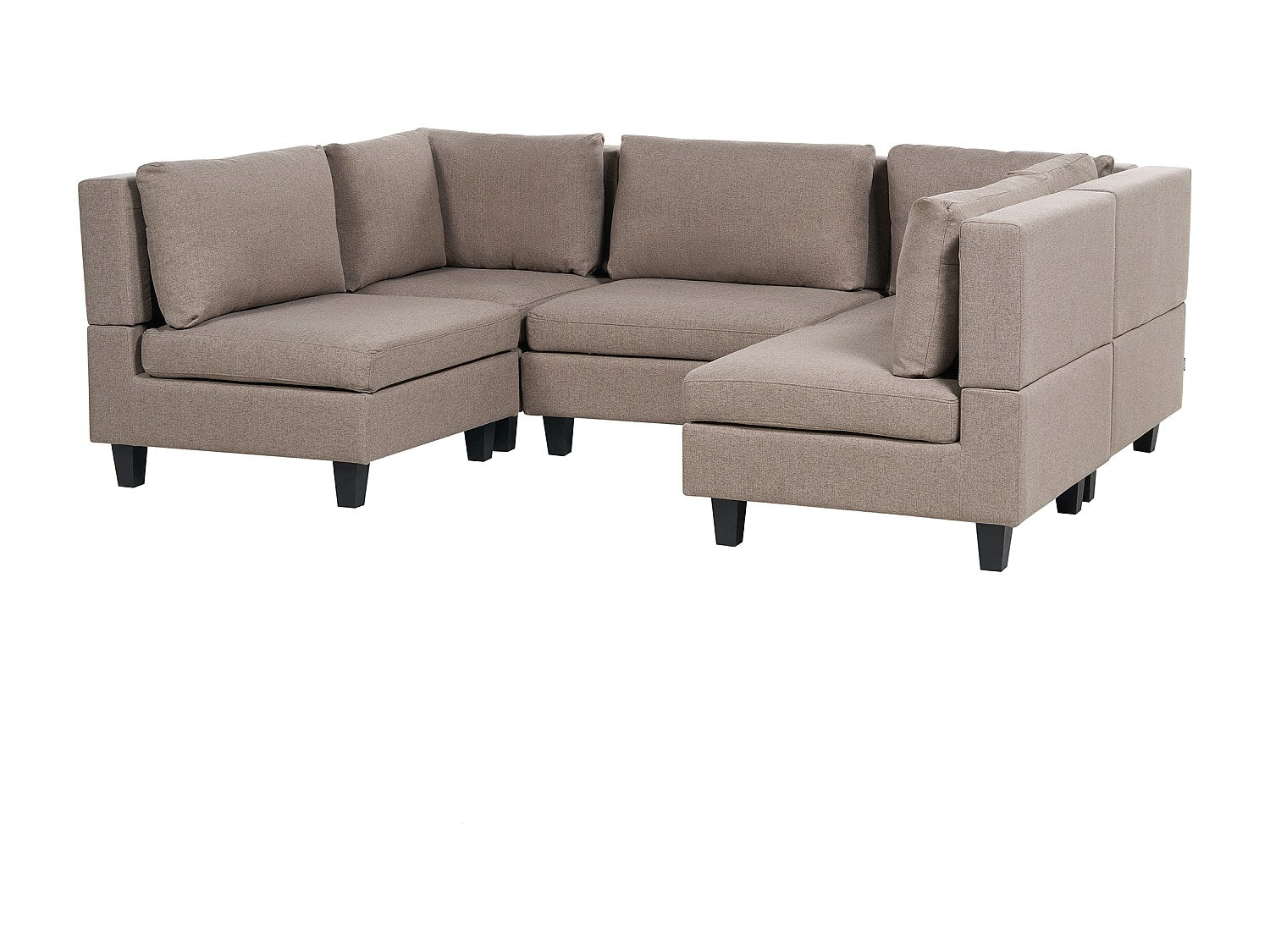 Canapé modulable 5 places marron tissu