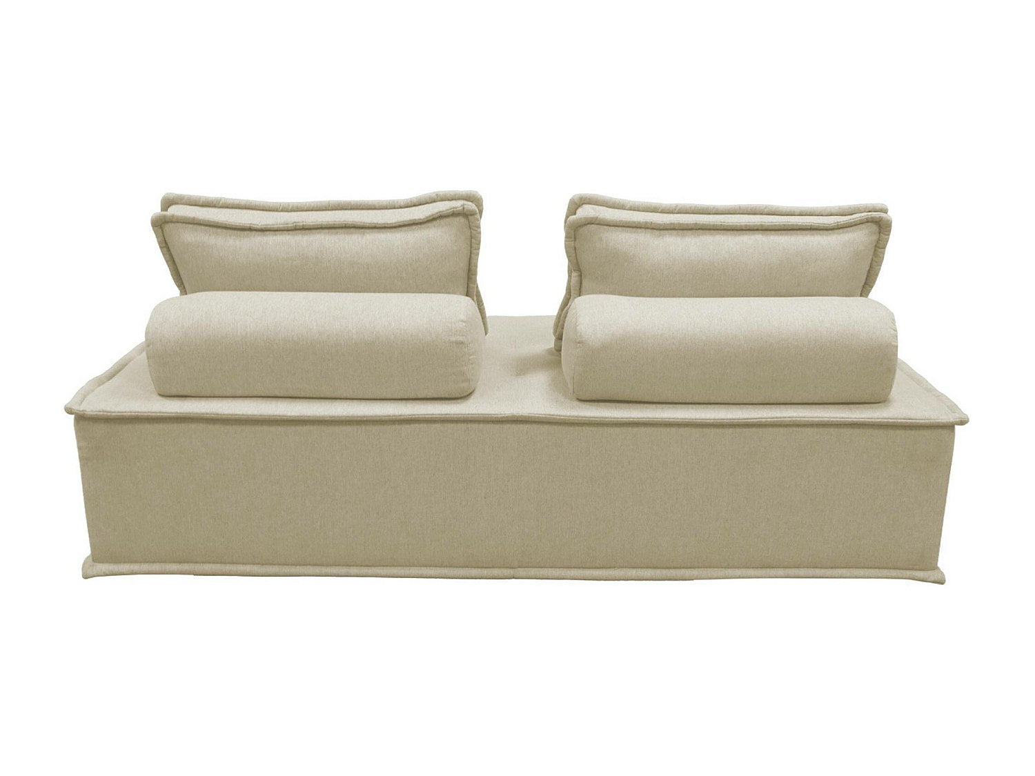 Chauffeuse modulable 4 places beige tissu