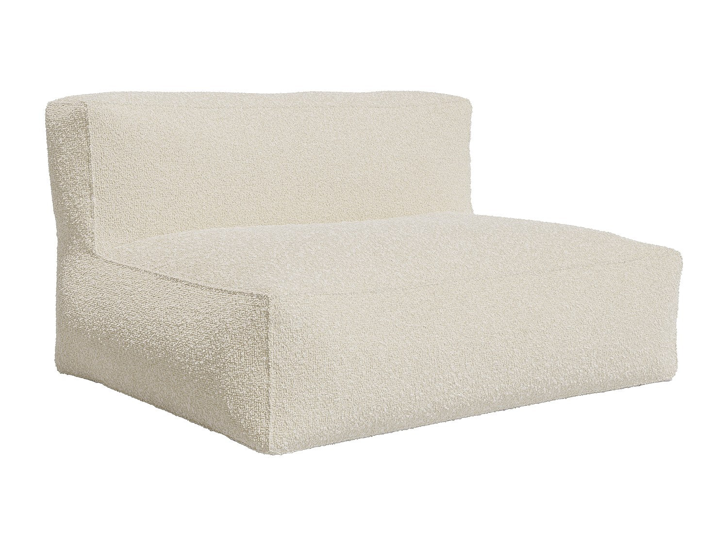 Pouf pour canapé modulable blanc tissu