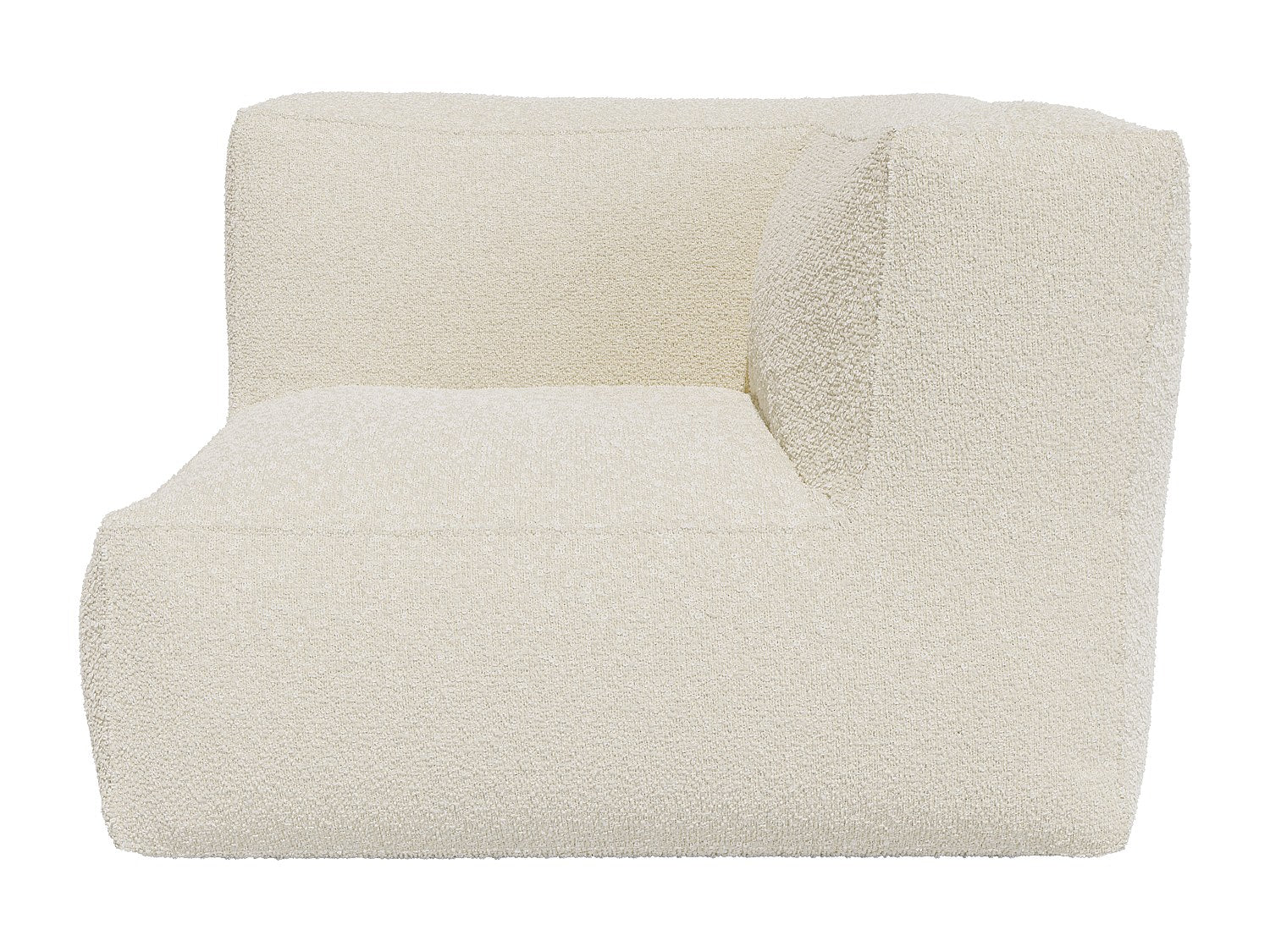 Pouf pour canapé modulable blanc tissu