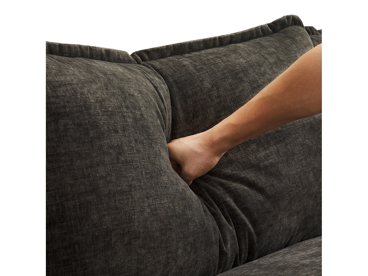 Canapé modulable 3 places gris tissu