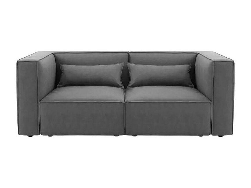 Canapé modulable 2 places gris tissu