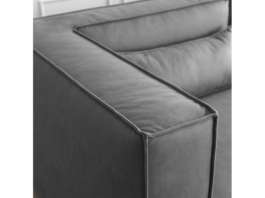 Canapé modulable 2 places gris tissu