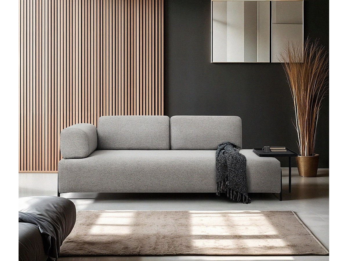 Canapé modulable 3 places gris tissu
