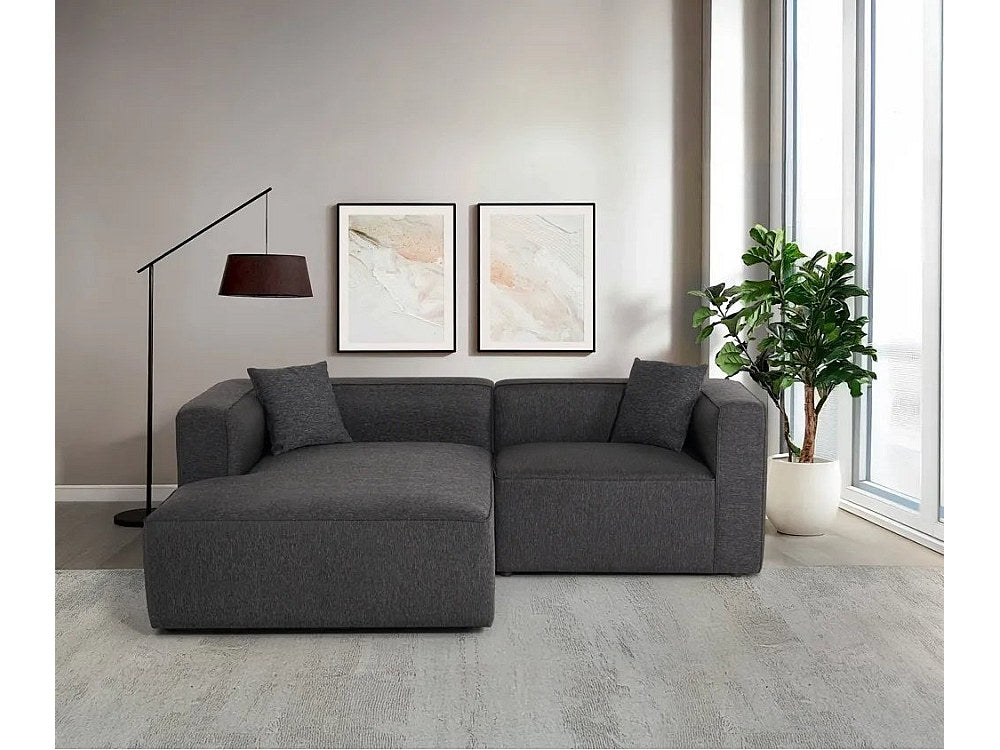 Méridienne pour canapé modulable 3 places gris tissu