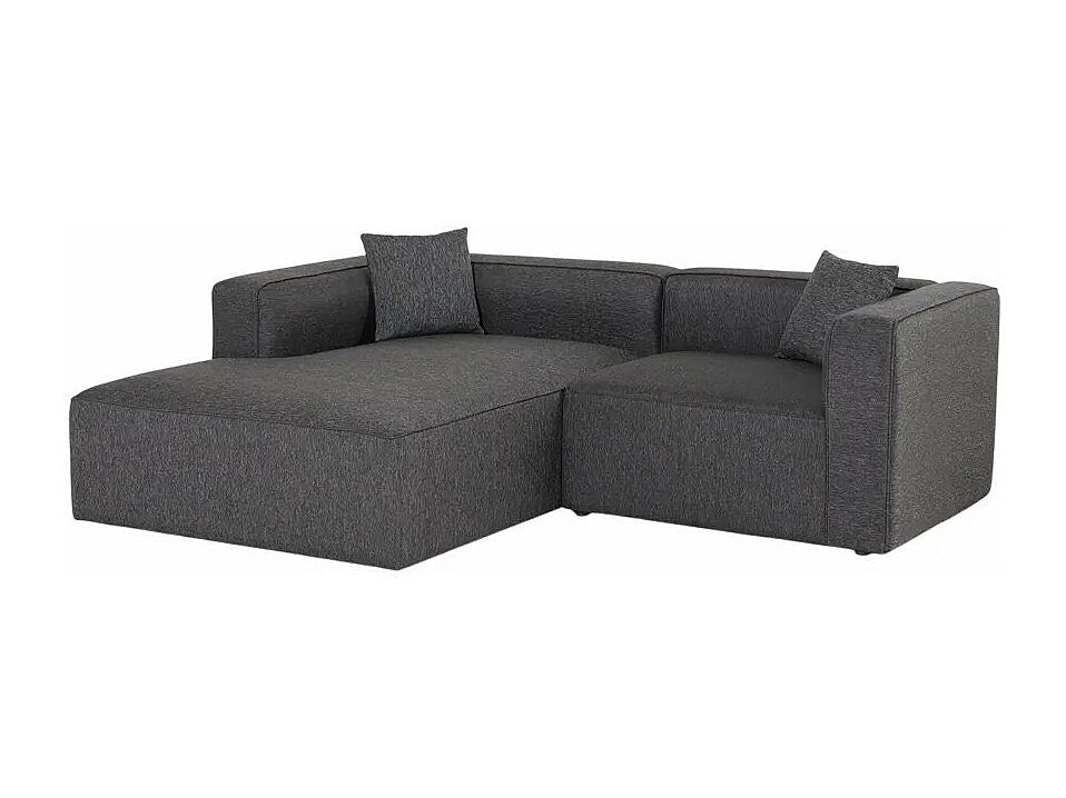 Méridienne pour canapé modulable 3 places gris tissu