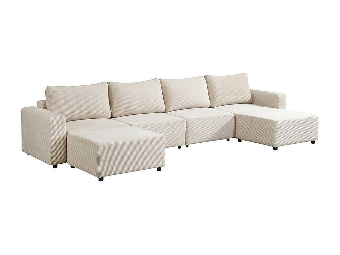 Canapé modulable convertible beige tissu