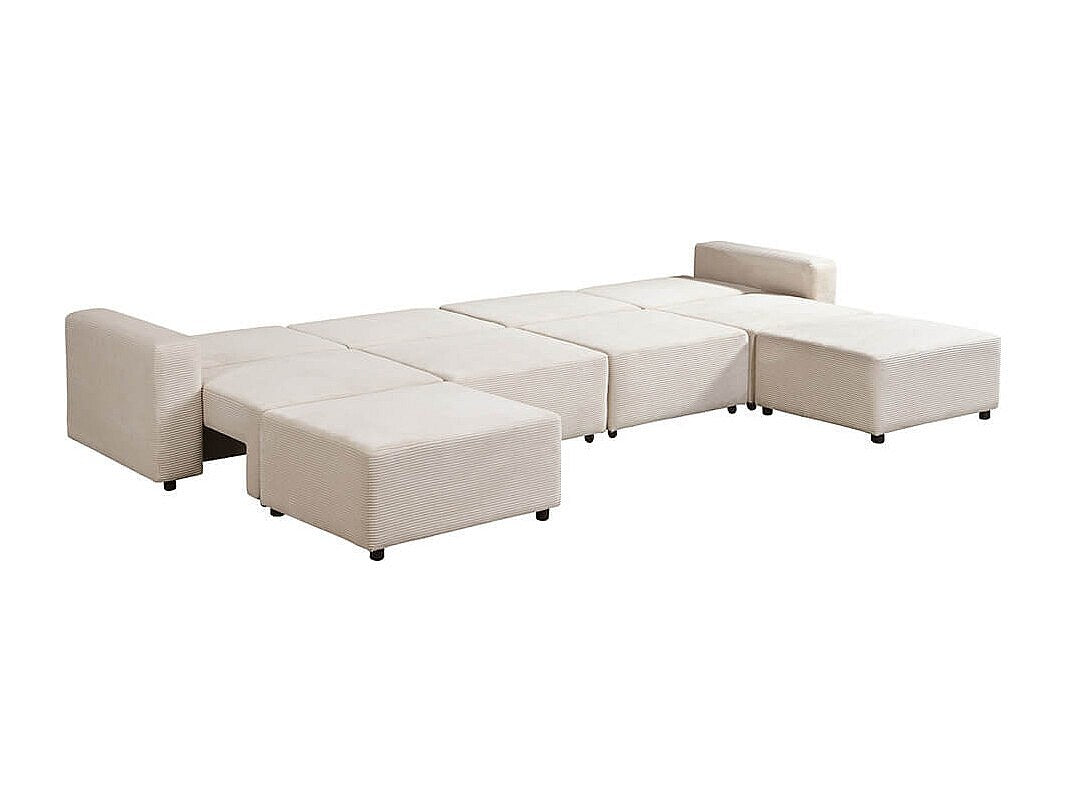 Canapé modulable convertible beige tissu