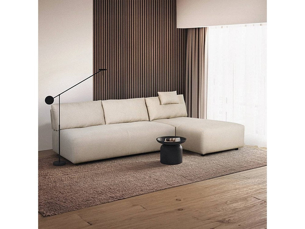 Méridienne pour canapé modulable 3 places beige tissu