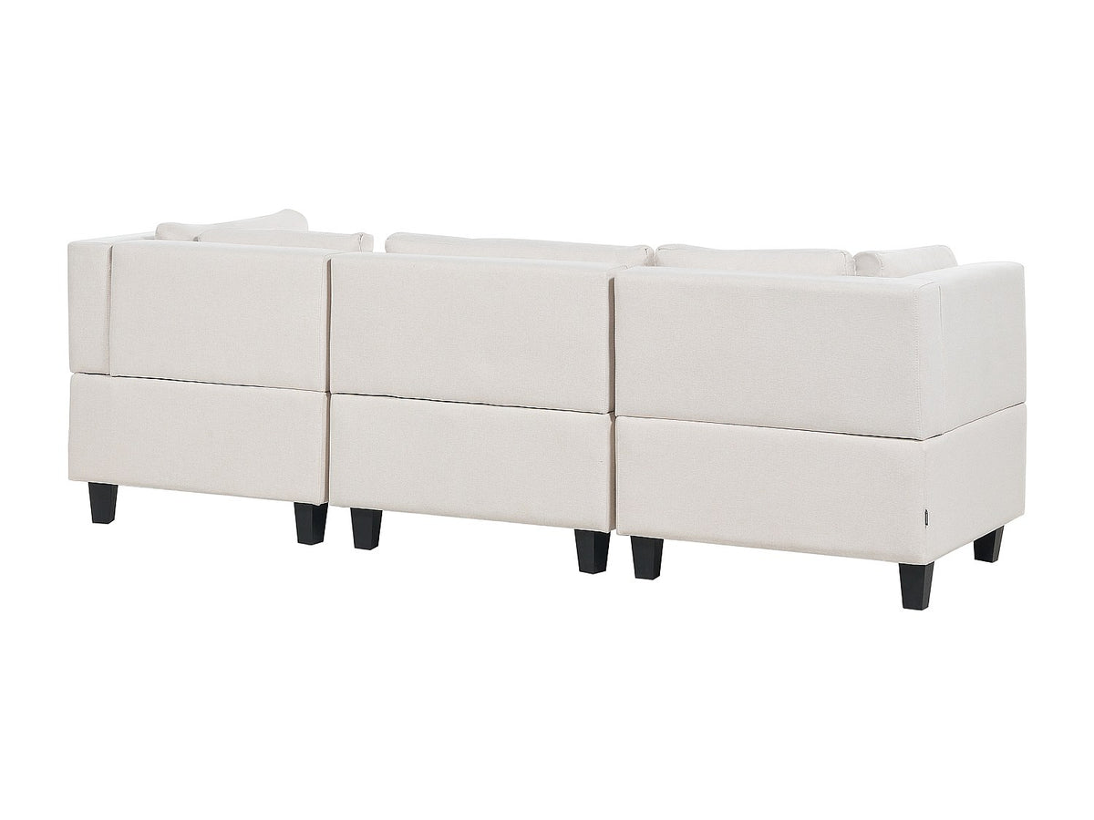 Canapé modulable 3 places beige tissu