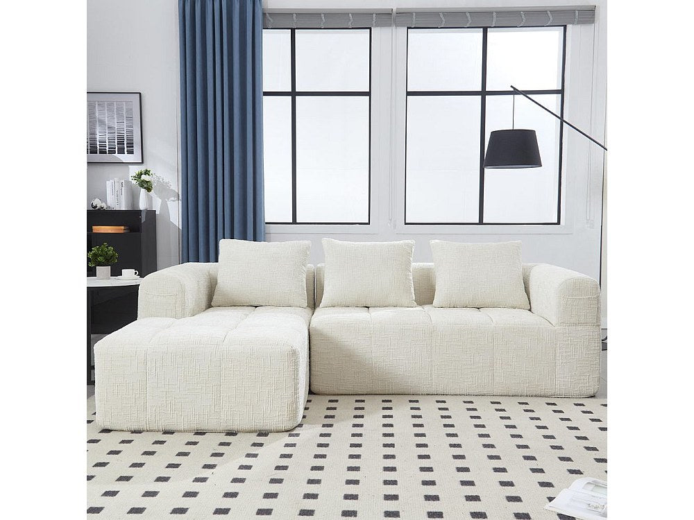Canapé modulable 3 places beige tissu