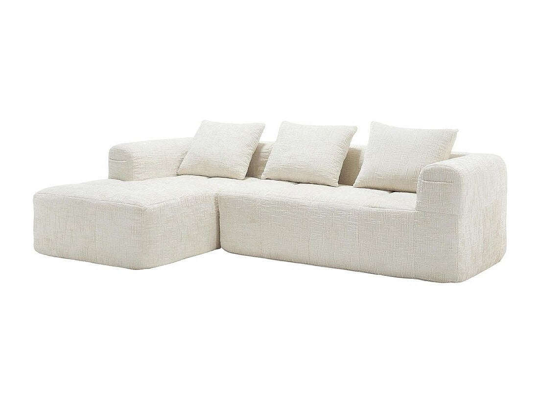 Canapé modulable 3 places beige tissu