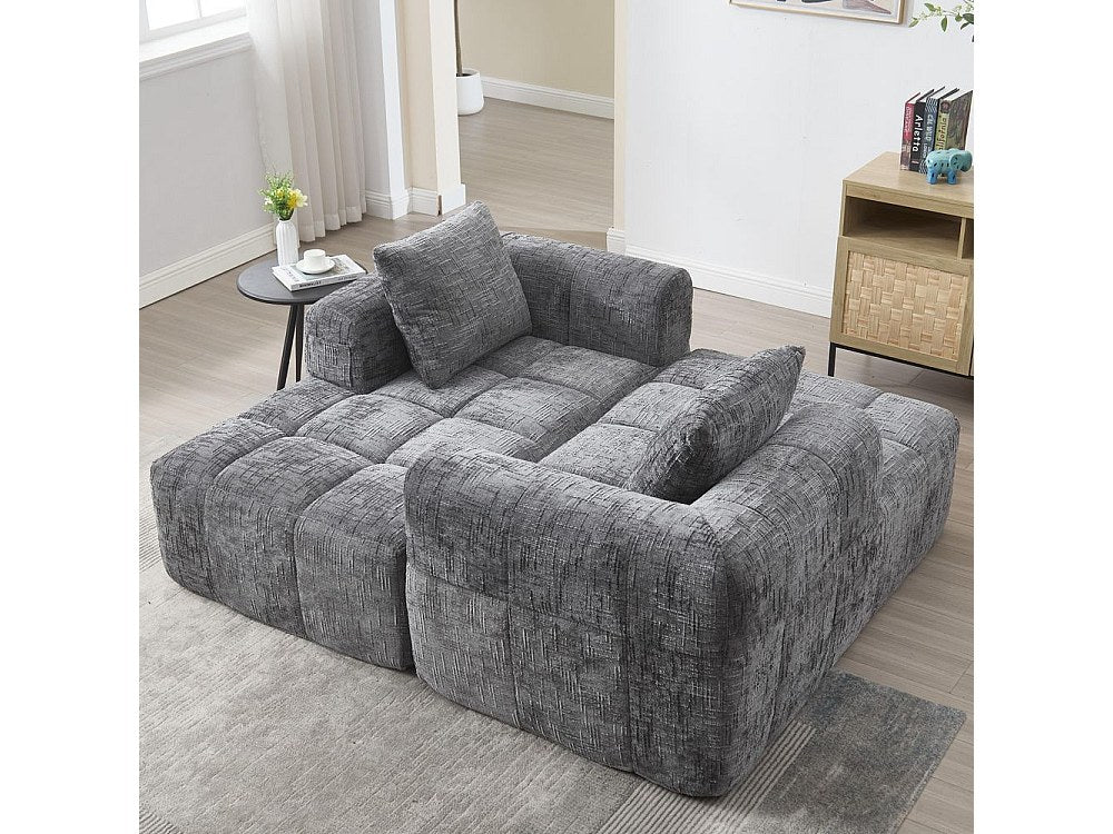 Canapé modulable 3 places gris tissu