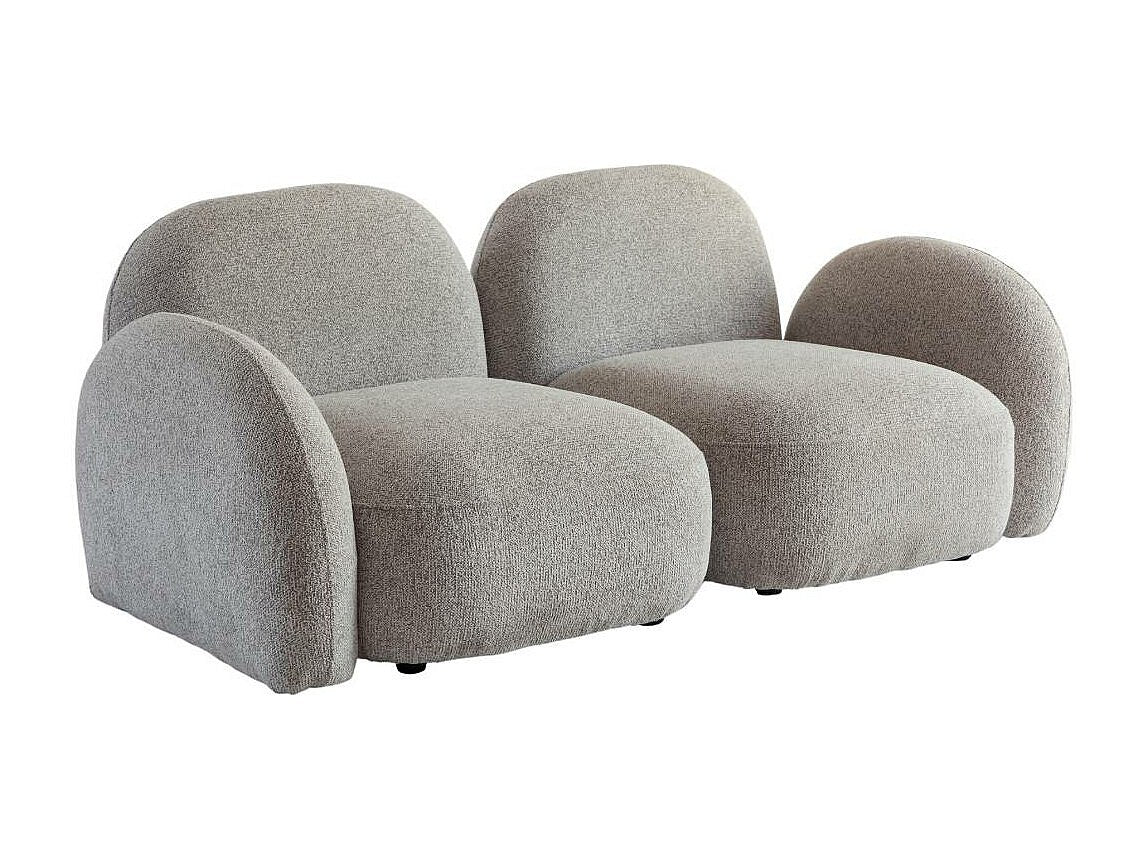 Canapé modulable 2 places gris tissu