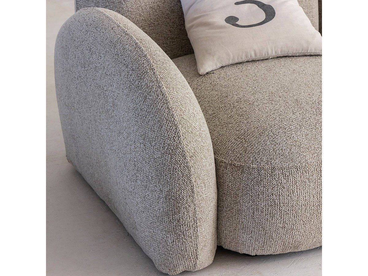 Canapé modulable 2 places gris tissu
