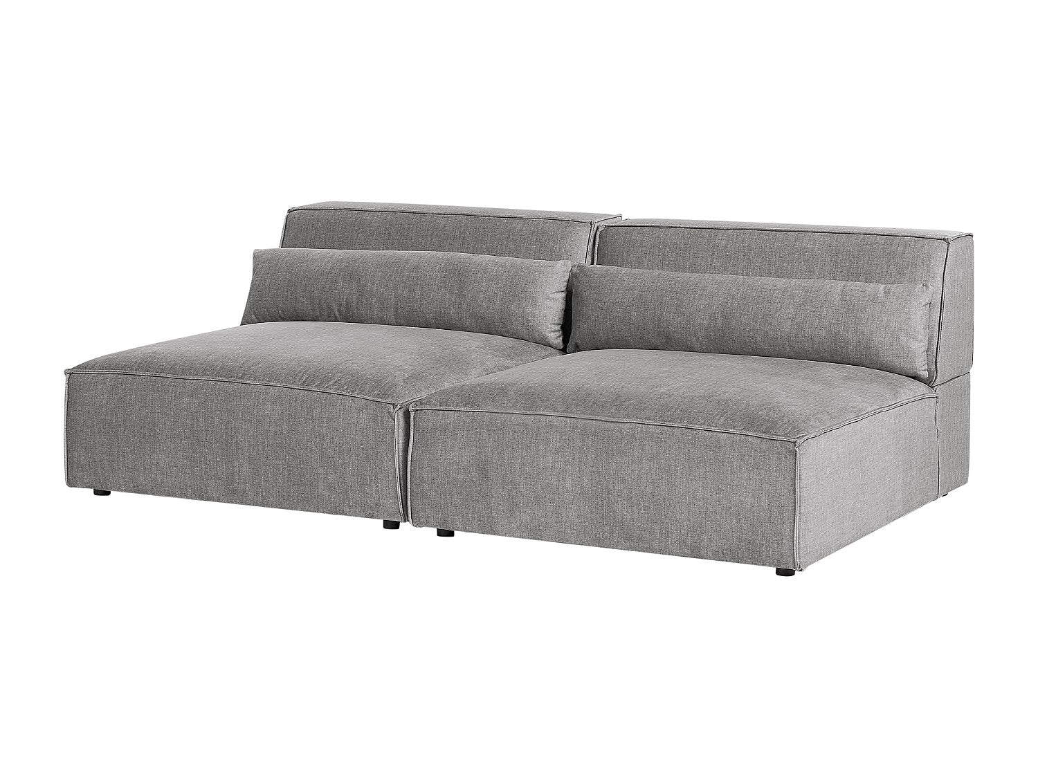 Canapé modulable 2 places gris tissu