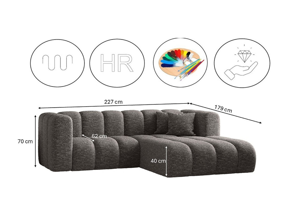 Canapé modulable gris tissu