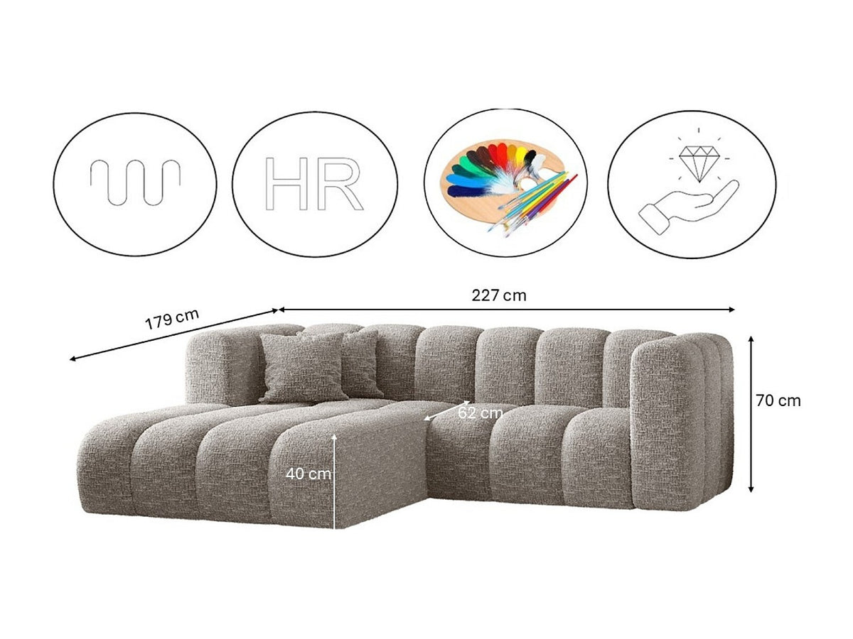 Canapé modulable gris tissu