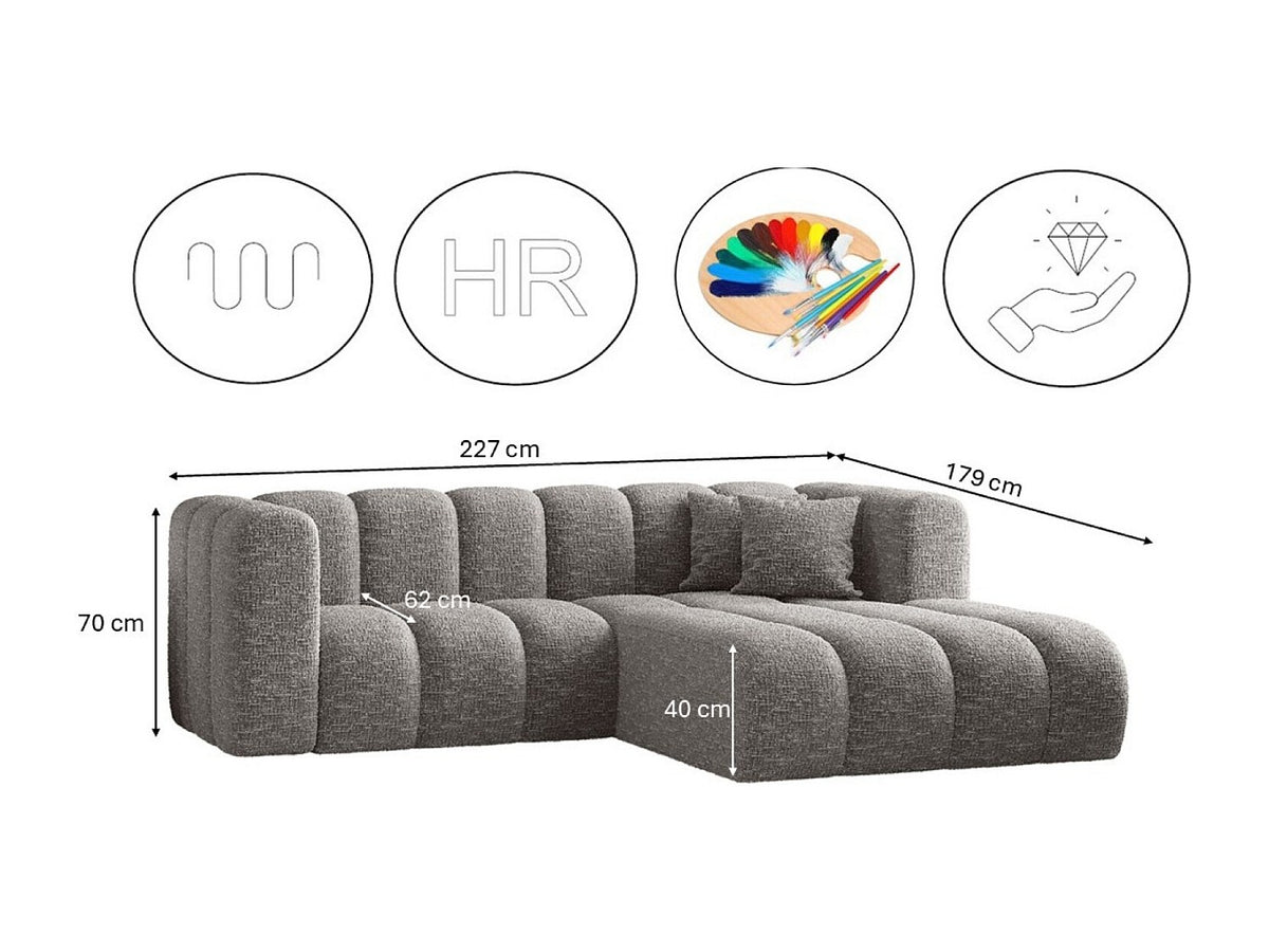 Canapé modulable gris tissu