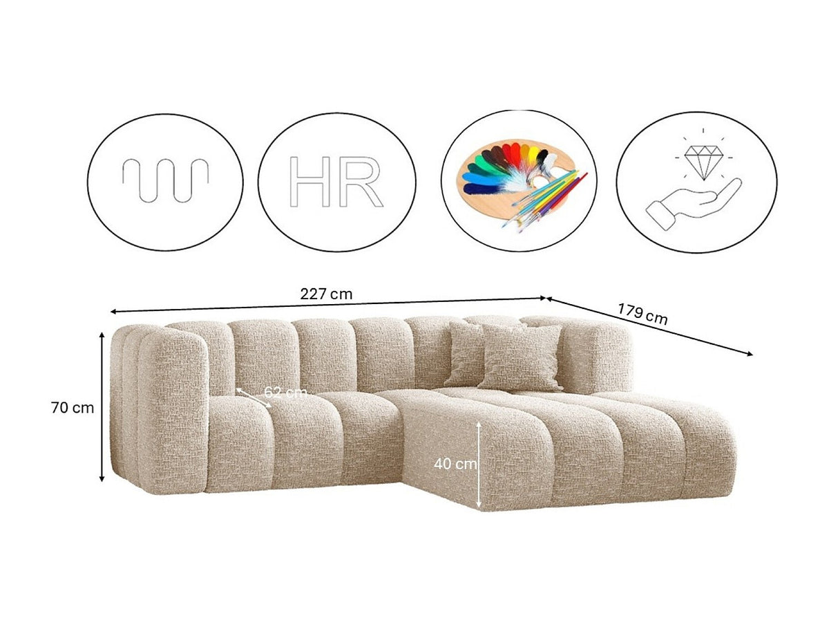 Canapé modulable beige tissu
