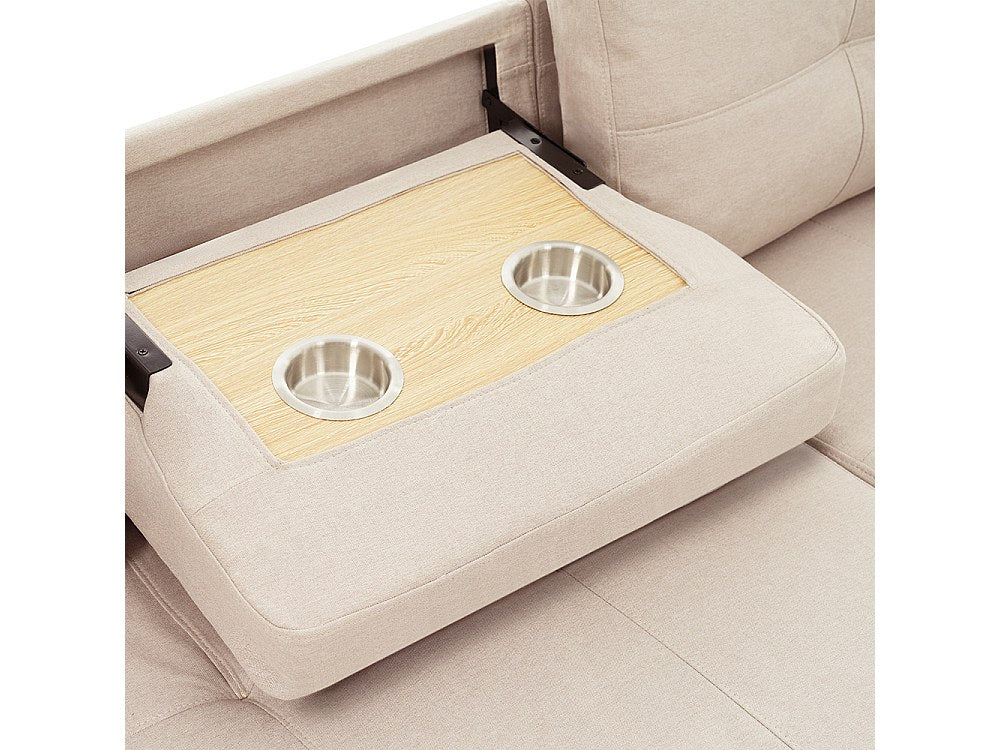 Canapé modulable convertible beige tissu