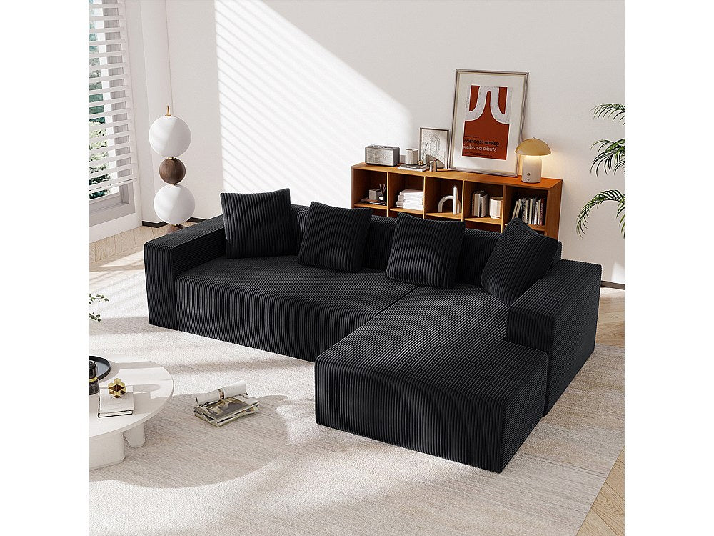 Canapé modulable noir tissu