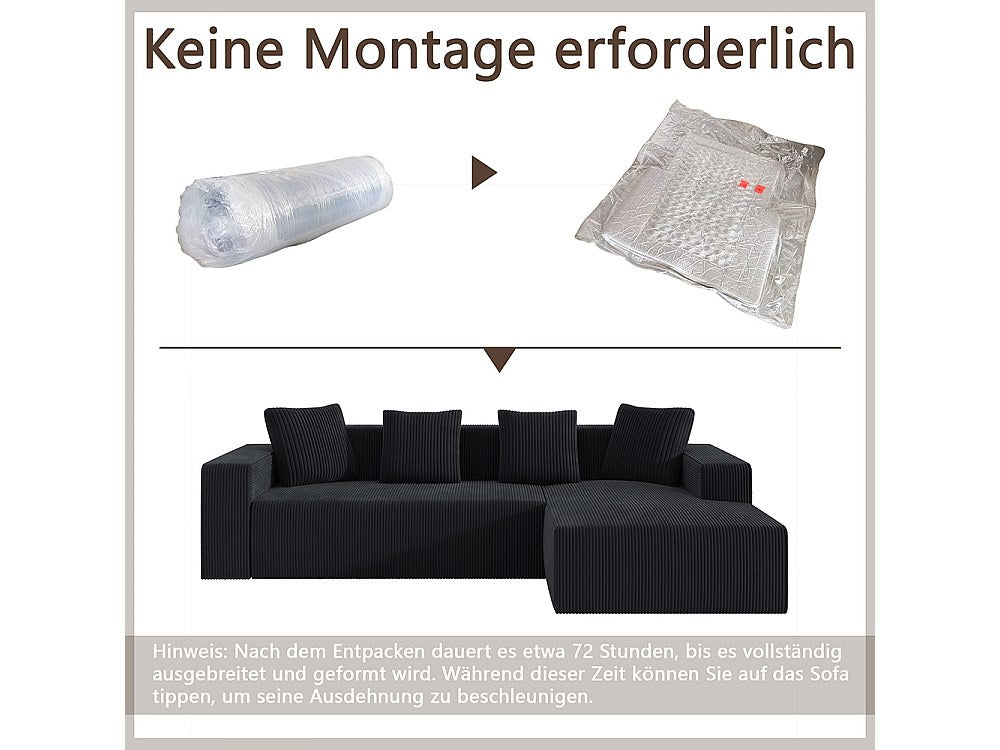 Canapé modulable noir tissu