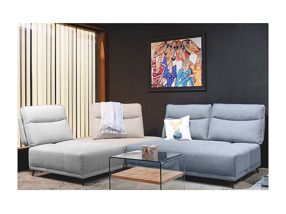 Angle pour canapé modulable bleu tissu - Gina